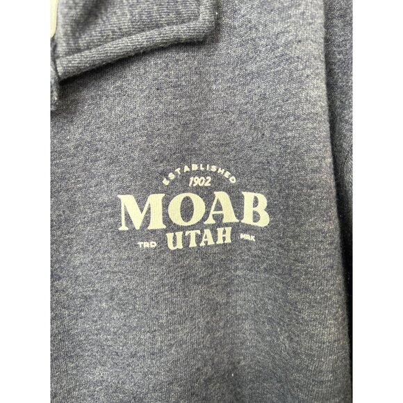 League 91 Moab Utah Collared Pullover Sweatshirt Womens Medium Heather Navy NEW - Picture 3 of 10